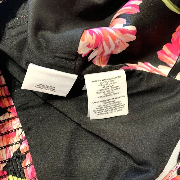 NWT Anne Klein Women Black Pink Floral Tiered Sleeveless Maxi Dress Prom Size 8 - Picture 12 of 12